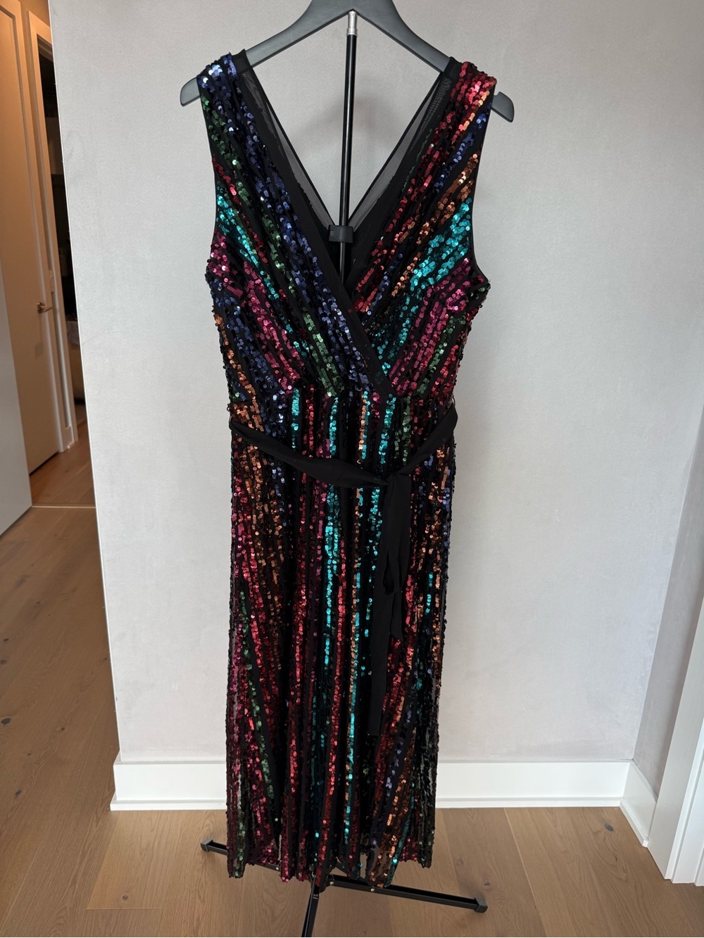 Julia Jordan - Multicolor Sequin Maxi Dress with Belt